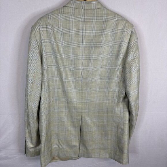 Samuelsohn Scabal silk wool tan plaid blazer Soft Men 42XL O’Connors luxury - Picture 4 of 8